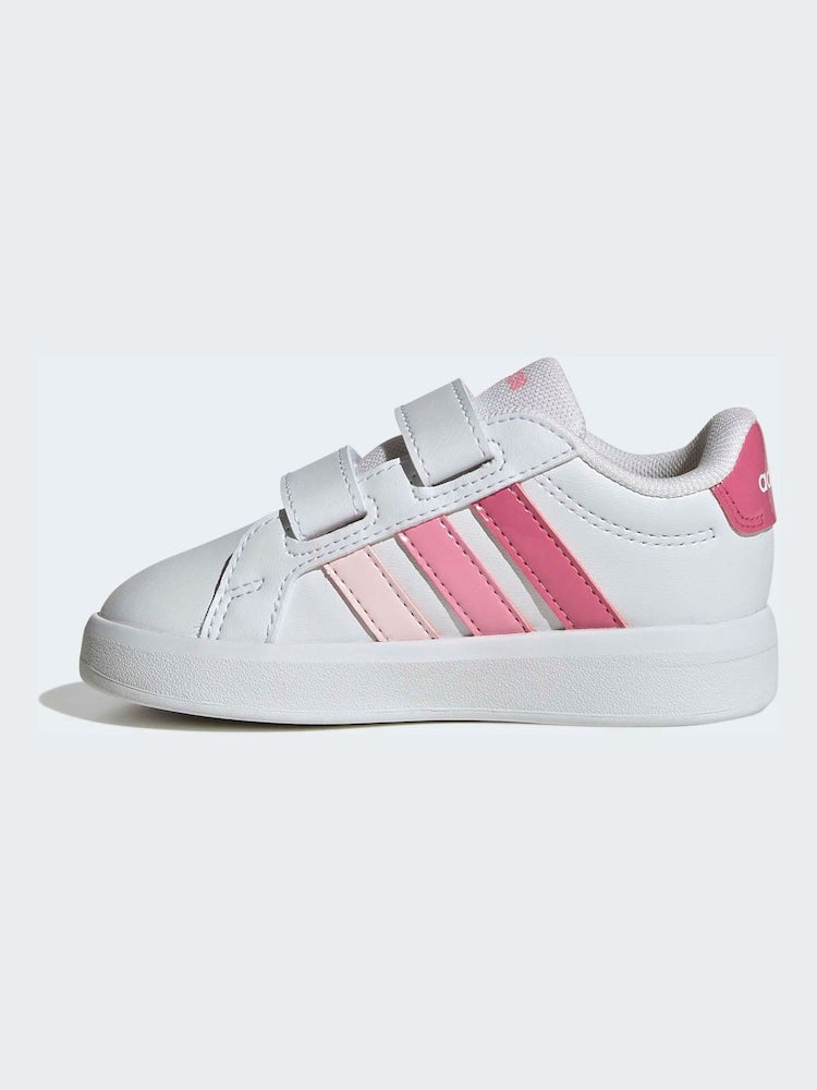adidas White/Pink Grand Court 3.0 Infant Trainers