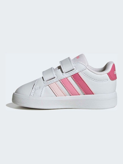 adidas White/Pink Grand Court 3.0 Infant Trainers