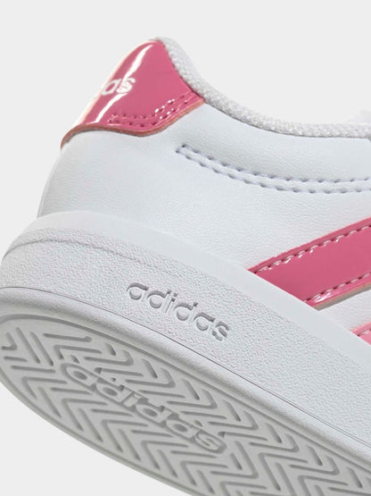 adidas White/Pink Grand Court 3.0 Infant Trainers
