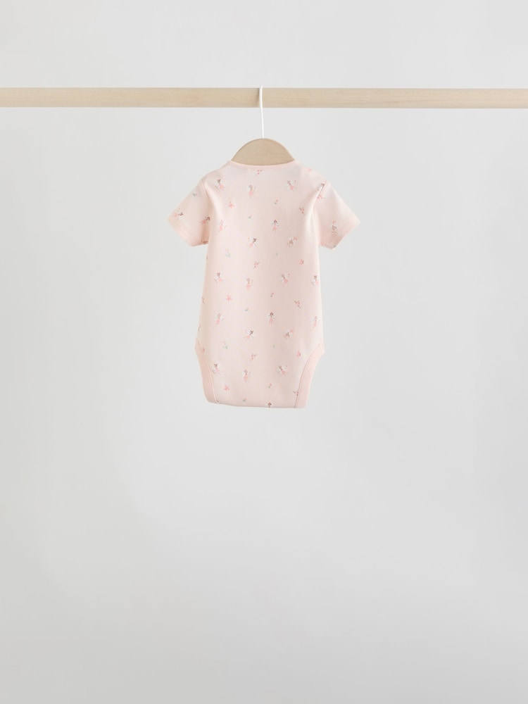 Pink 7 Pack Short Sleeve Baby Bodysuit