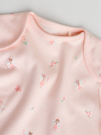 Pink 7 Pack Short Sleeve Baby Bodysuit