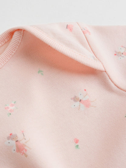 Pink 7 Pack Short Sleeve Baby Bodysuit
