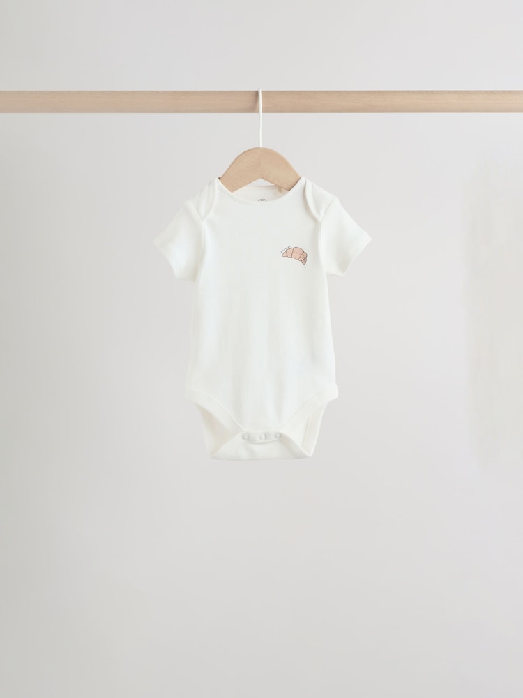 Blue 5 Pack Short Sleeve Baby Bodysuits