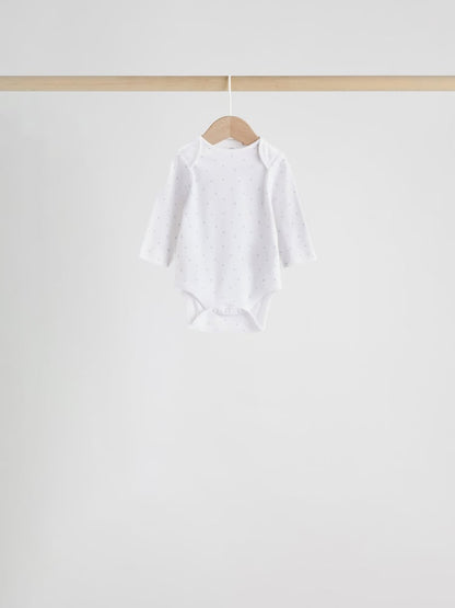 Blue 7 Pack Long Sleeved Baby Bear Bodysuit