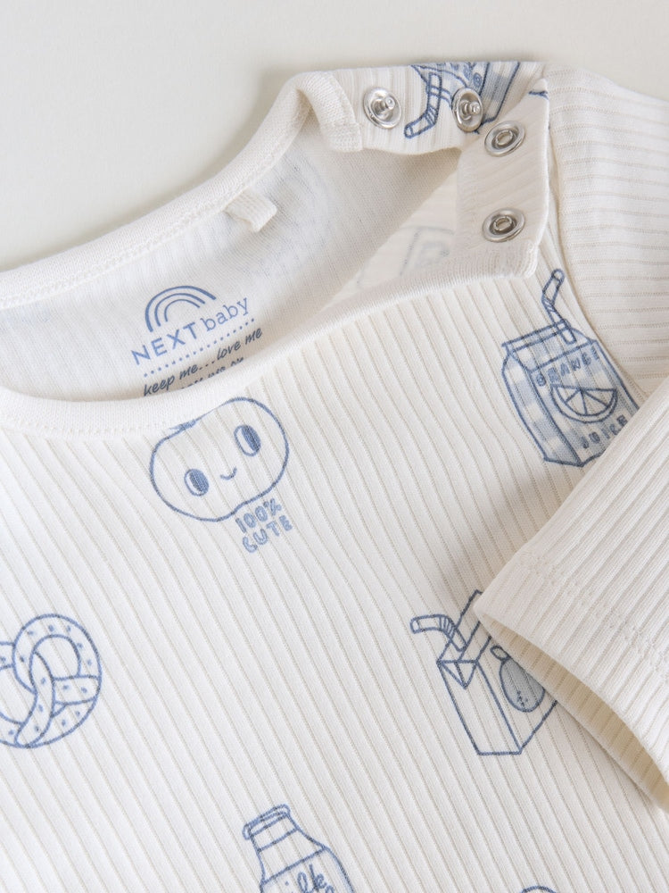 Blue Long Sleeve Long Sleeve Baby Bodysuits 5 Pack