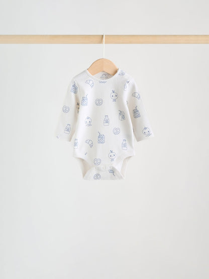 Blue Long Sleeve Long Sleeve Baby Bodysuits 5 Pack
