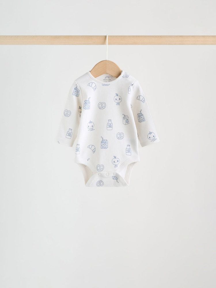 Blue Long Sleeve Long Sleeve Baby Bodysuits 5 Pack