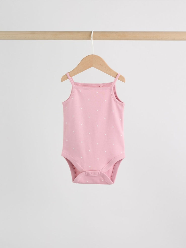 Pink Vest Baby Bodysuits 5 Pack