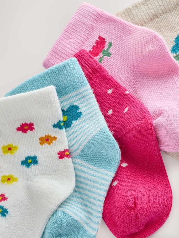 Multi Baby Socks 5 Pack - Size 50cm (First Size)
