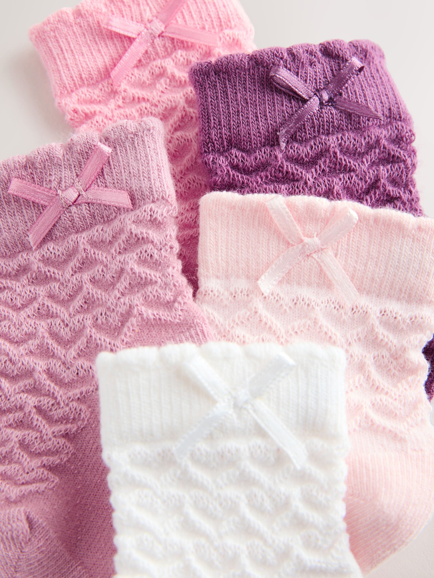 Pink Baby Socks 5 Pack - Size 50cm (First Size)