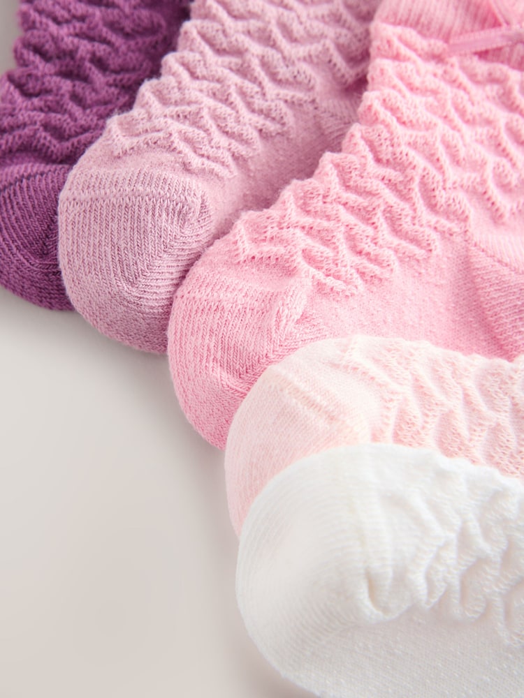 Pink Baby Socks 5 Pack - Size 50cm (First Size)