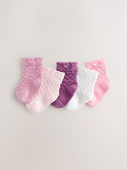 Pink Baby Socks 5 Pack - Size 50cm (First Size)