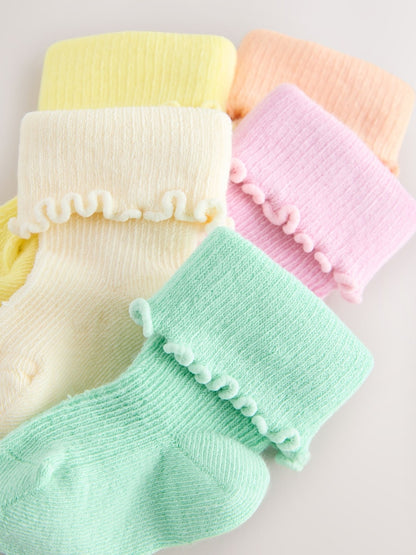 Multi Pastel Baby Socks 5 Pack (0mths-2yrs) - Size 50cm (First Size)