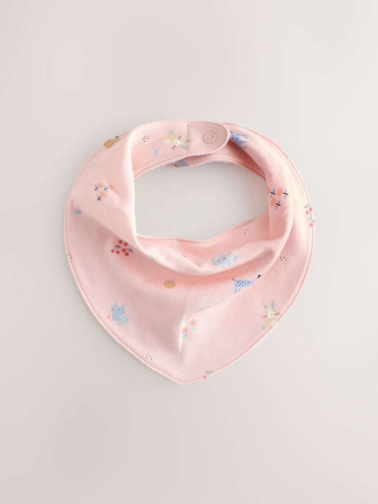 Multi Pastel Character Baby Dribble Bibs 5 Pack