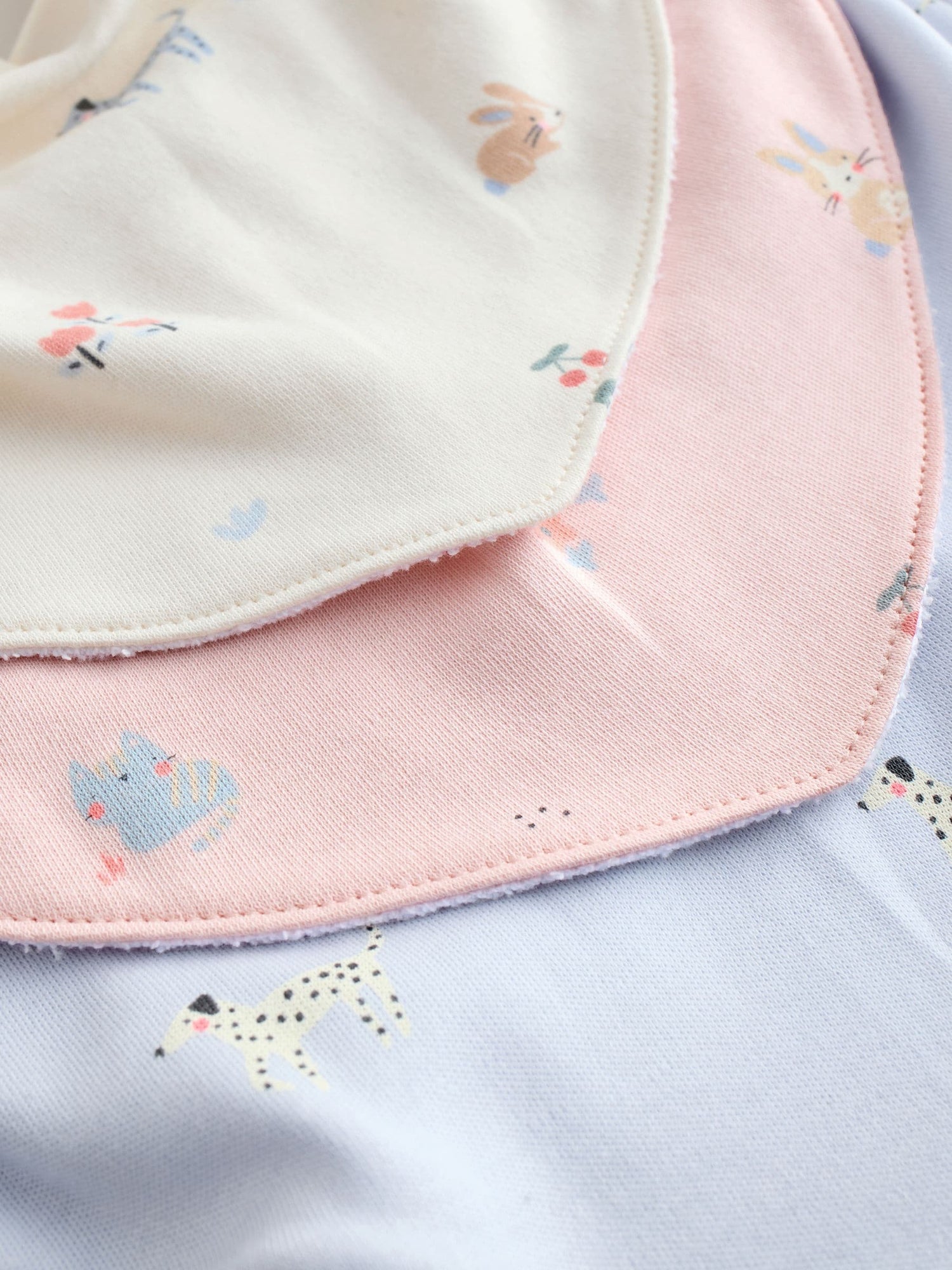 Multi Pastel Character Baby Dribble Bibs 5 Pack - Size One