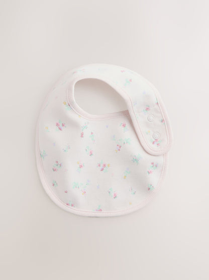 Pink/White Baby Bibs 5 Pack - Size One