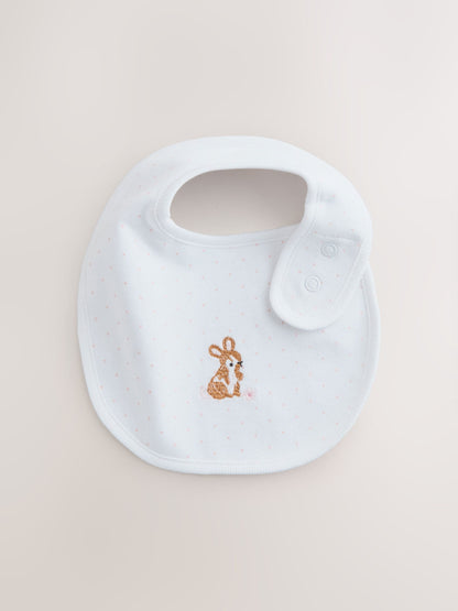 Pink/White Baby Bibs 5 Pack - Size One