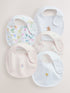 Pink/White Baby Bibs 5 Pack - Up to 1 Month (50-56cm)