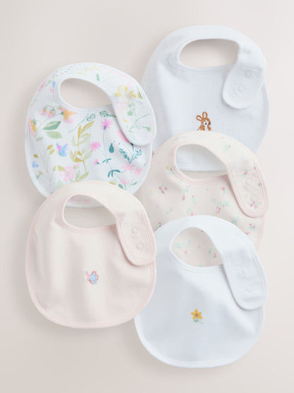 Pink/White Baby Bibs 5 Pack - Size One - Default 1