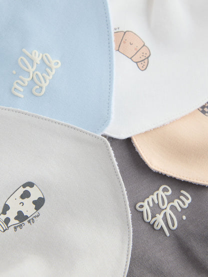 Blue Milk Club Baby Bibs 5 Pack - Size One