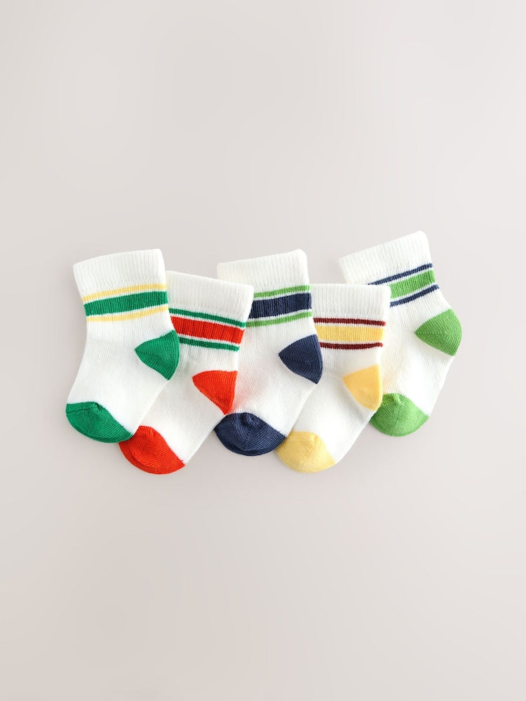 White Baby Socks 5 Pack - Size 50cm (First Size)
