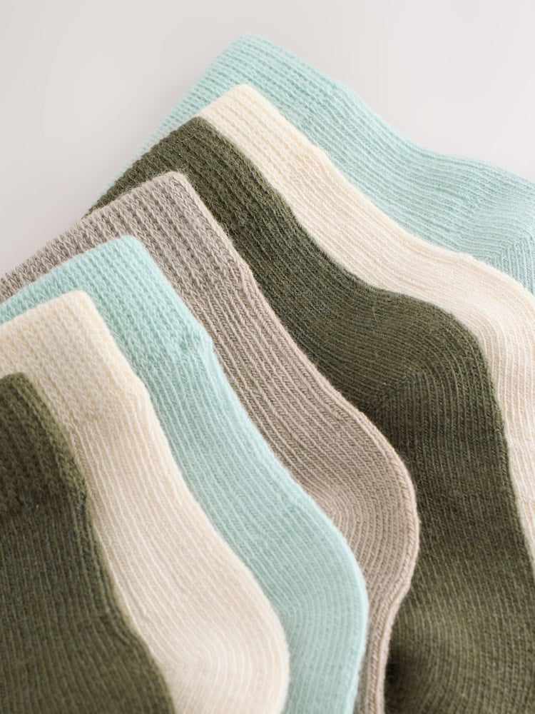 Green Baby Socks 7 Pack (0mths-2yrs) - Size 50cm (First Size)