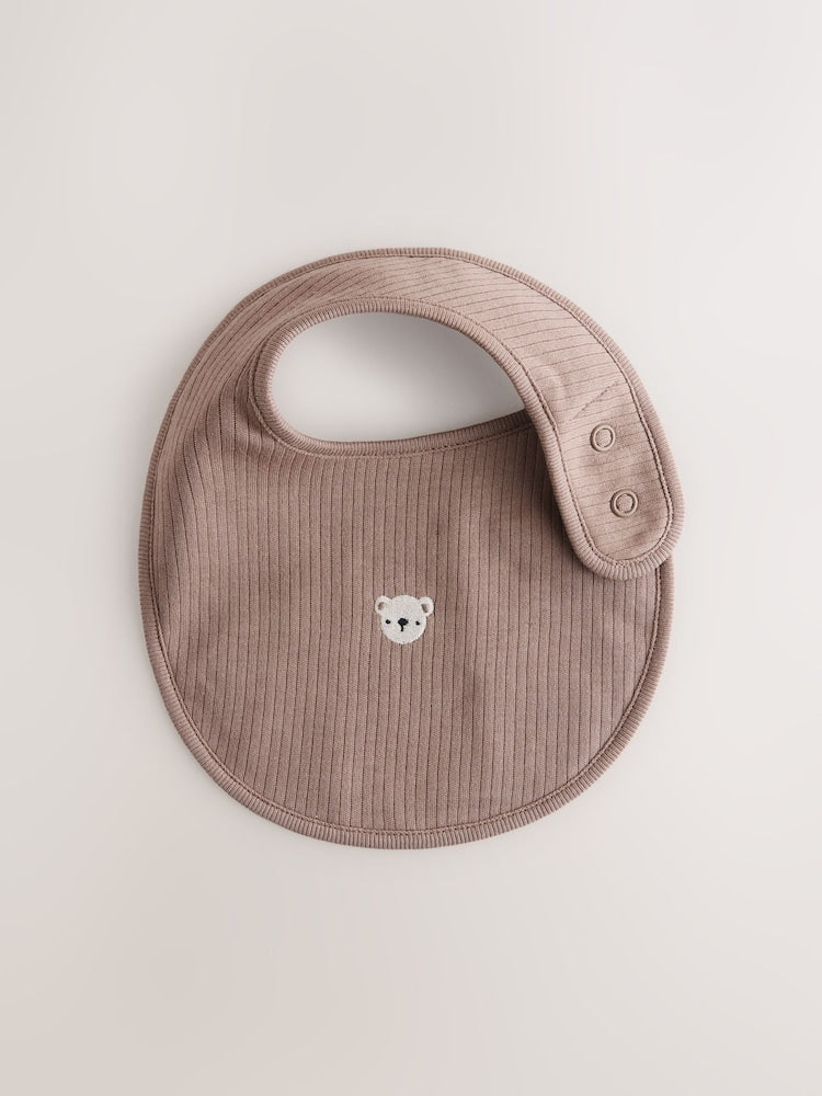 Brown Baby Bibs 5 Pack