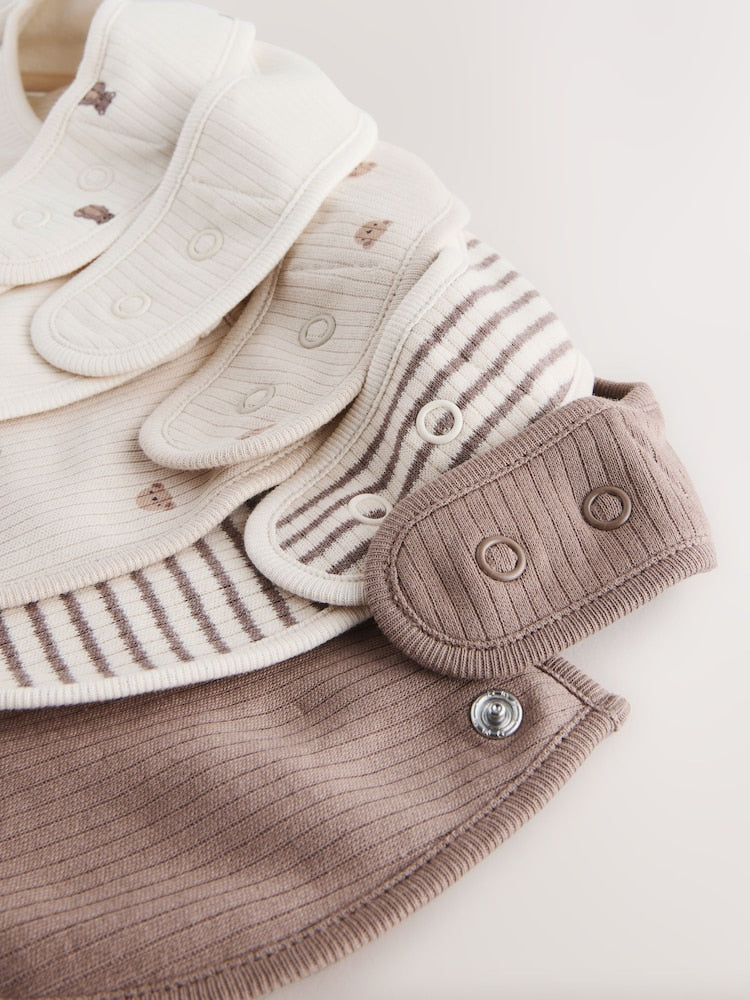 Brown Baby Bibs 5 Pack