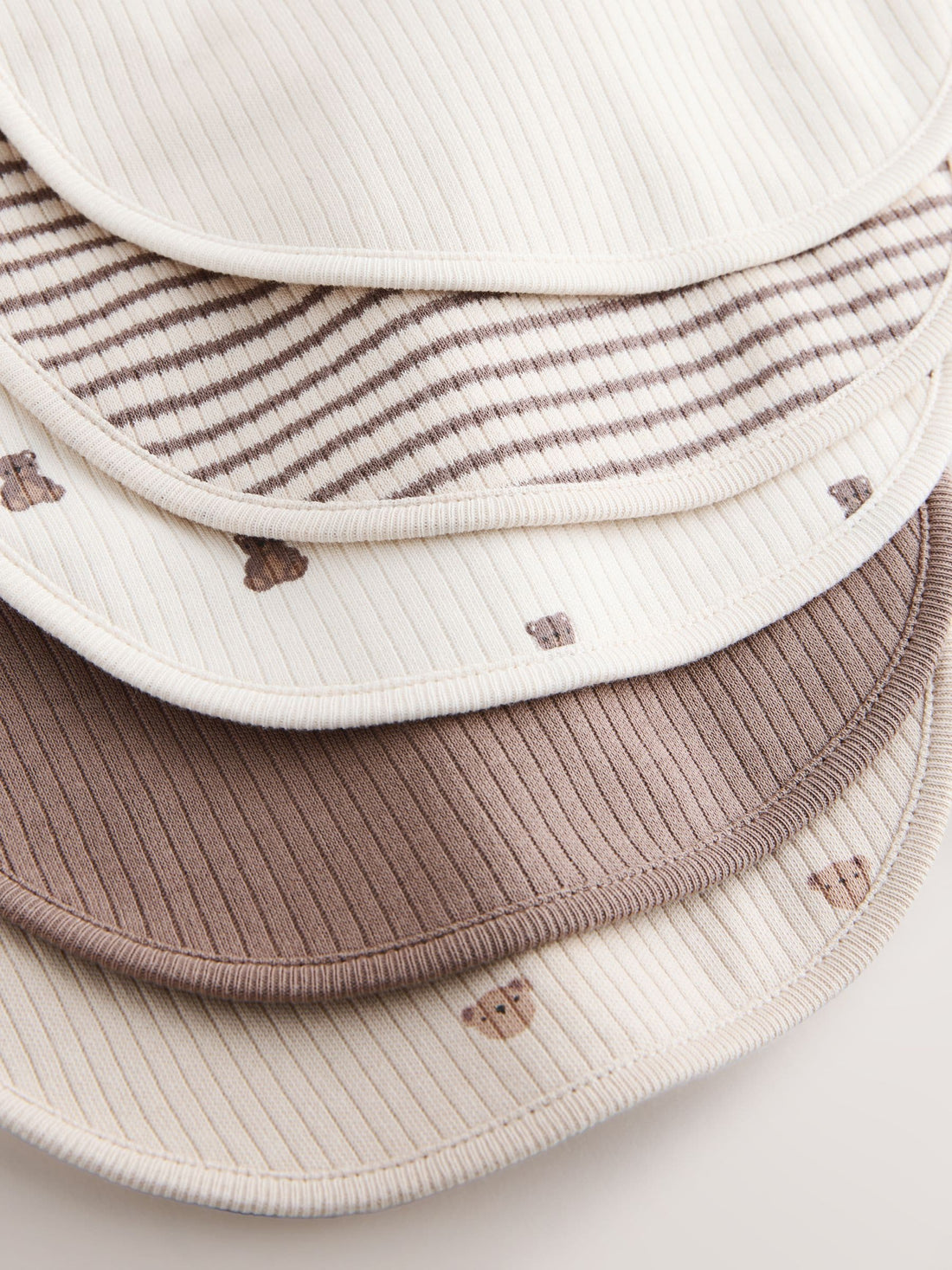 Brown Baby Bibs 5 Pack - Size One