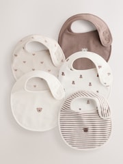 Brown Baby Bibs 5 Pack - Size One