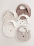 Brown Baby Bibs 5 Pack - Up to 1 Month (50-56cm)