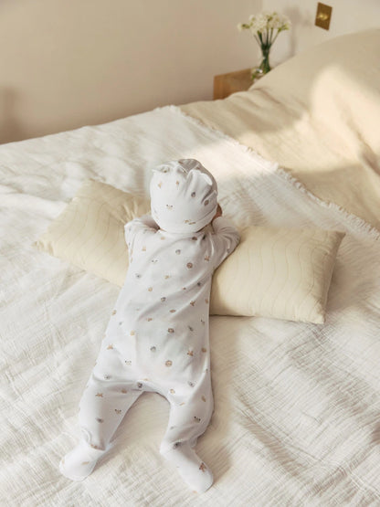 White Born in 2026 Baby Sleepsuit &amp; Hat Set (0-9mths)