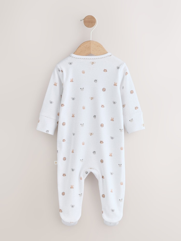 White Born in 2026 Baby Sleepsuit &amp; Hat Set (0-9mths)