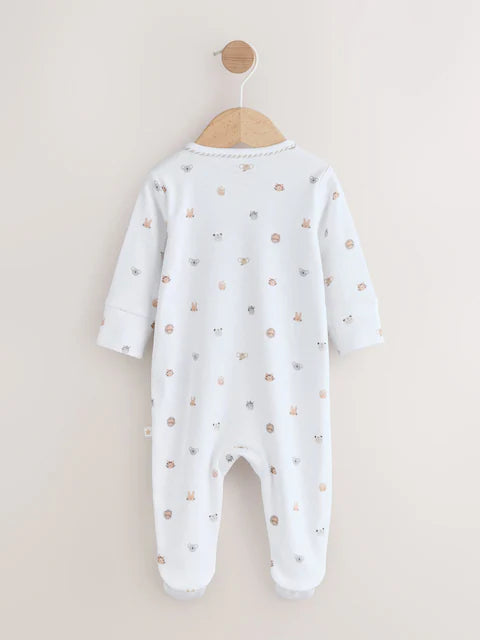 White Born in 2026 Baby Sleepsuit &amp; Hat Set (0-9mths)