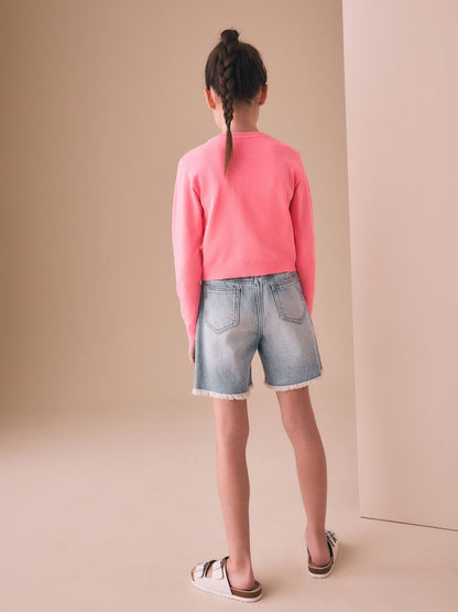 Fluro Pink Button Up Cardigan (3mths-16yrs) - Size 3 Years (98cm)