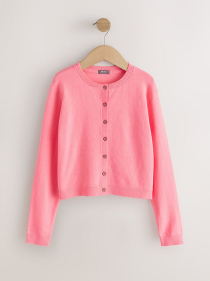 Fluro Pink Button Up Cardigan (3mths-16yrs) - Size 3 Years (98cm)