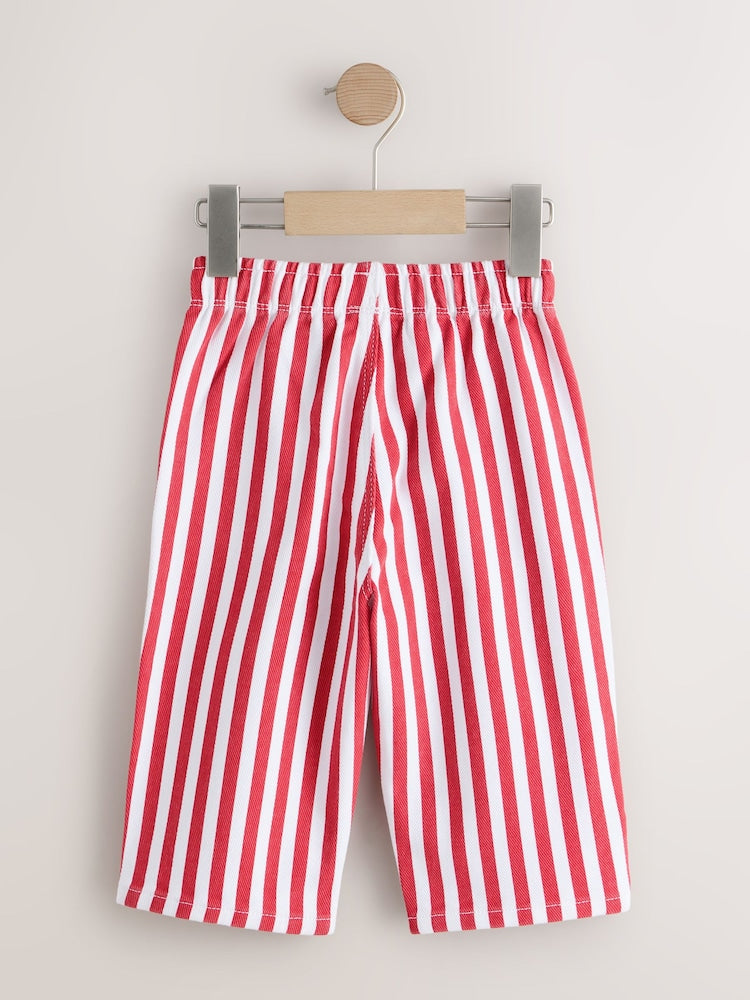 Red/Ecru Pull On Wide Trousers (3mths-7yrs)
