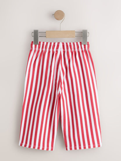 Red/Ecru Pull On Wide Trousers (3mths-7yrs)