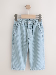 Light Blue Wide Fit Jeans (3mths-7yrs) - Blue/White Stripe Wide Fit / 12-18 Months (80-86cm)