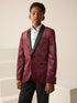 Burgundy Red Textured Velvet Blazer (3-16yrs) - Burgundy Red / 10 Years (140cm)