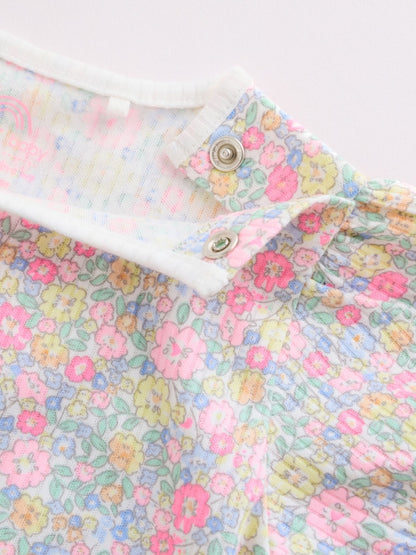 Pink/Yellow Short Sleeve Baby Bodysuits 5 Pack