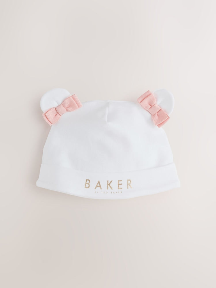 Baker by Ted Baker Flower Placement White Sleepsuit &amp; Hat Set