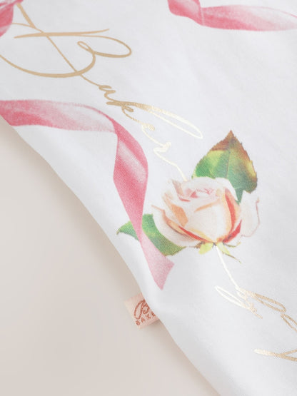 Baker by Ted Baker Flower Placement White Sleepsuit &amp; Hat Set