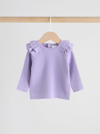 Purple Baby Knitted Jumper and Leggings Set 2 Piece (0mths-3yrs) - Size 50cm (First Size)