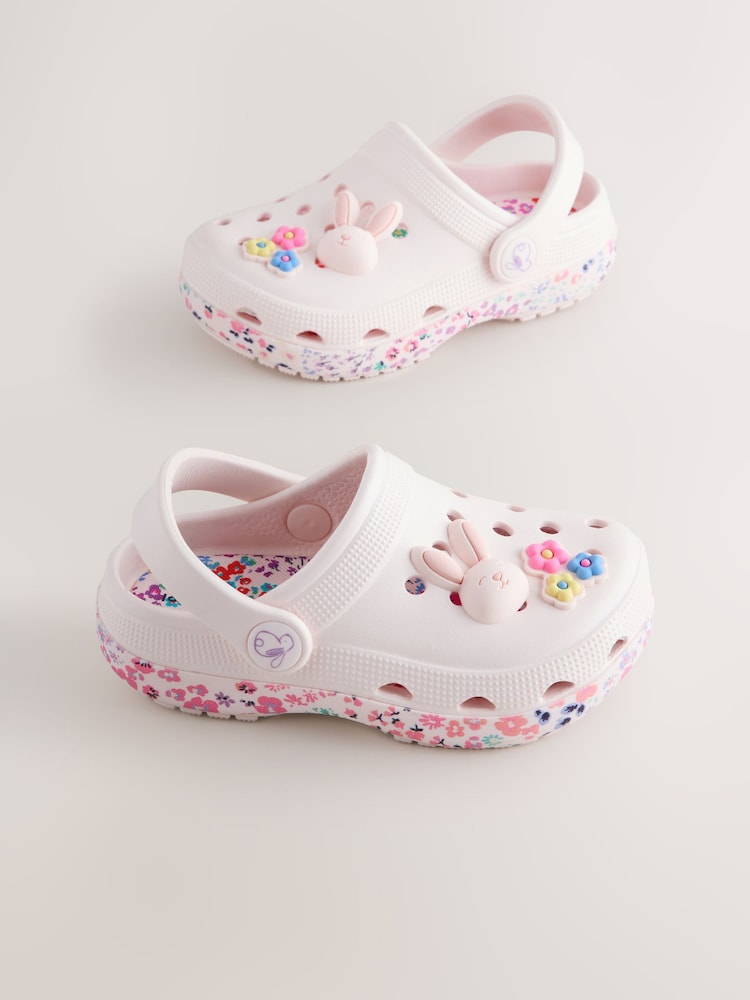 White/Pink Bunny Character Clogs - White/Pink Bunny / EU 30.5 (UK 12)