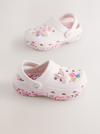 White/Pink Bunny Character Clogs - White/Pink Bunny / EU 30.5 (UK 12)