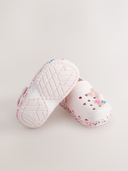 White/Pink Bunny Character Clogs