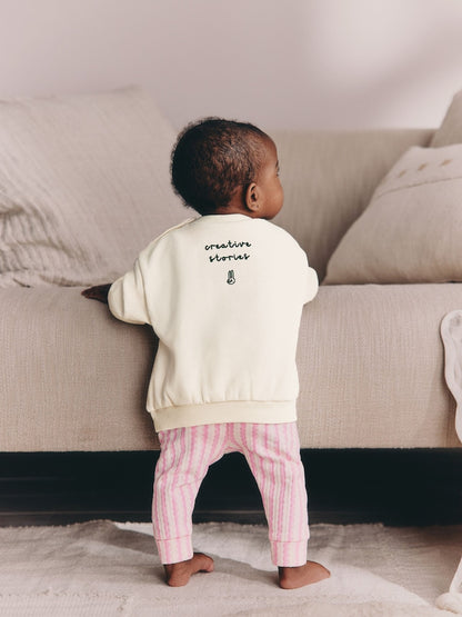 Ecru Baby Sweatshirt and Leggings 2 Piece Set (0mths-2yrs) (0mths-2yrs) - Size 50cm (First Size)