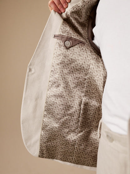 Neutral Beige Linen Blend Suit Jacket (3-16yrs)