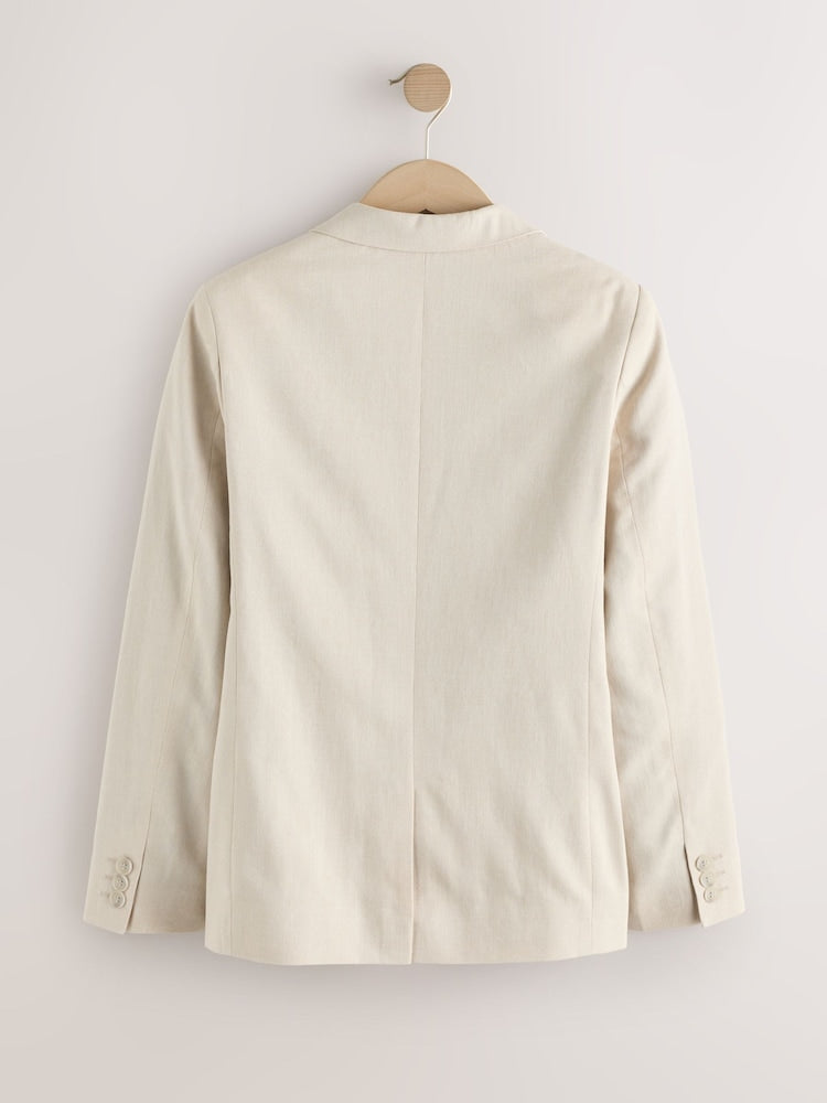 Neutral Beige Linen Blend Suit Jacket (3-16yrs)
